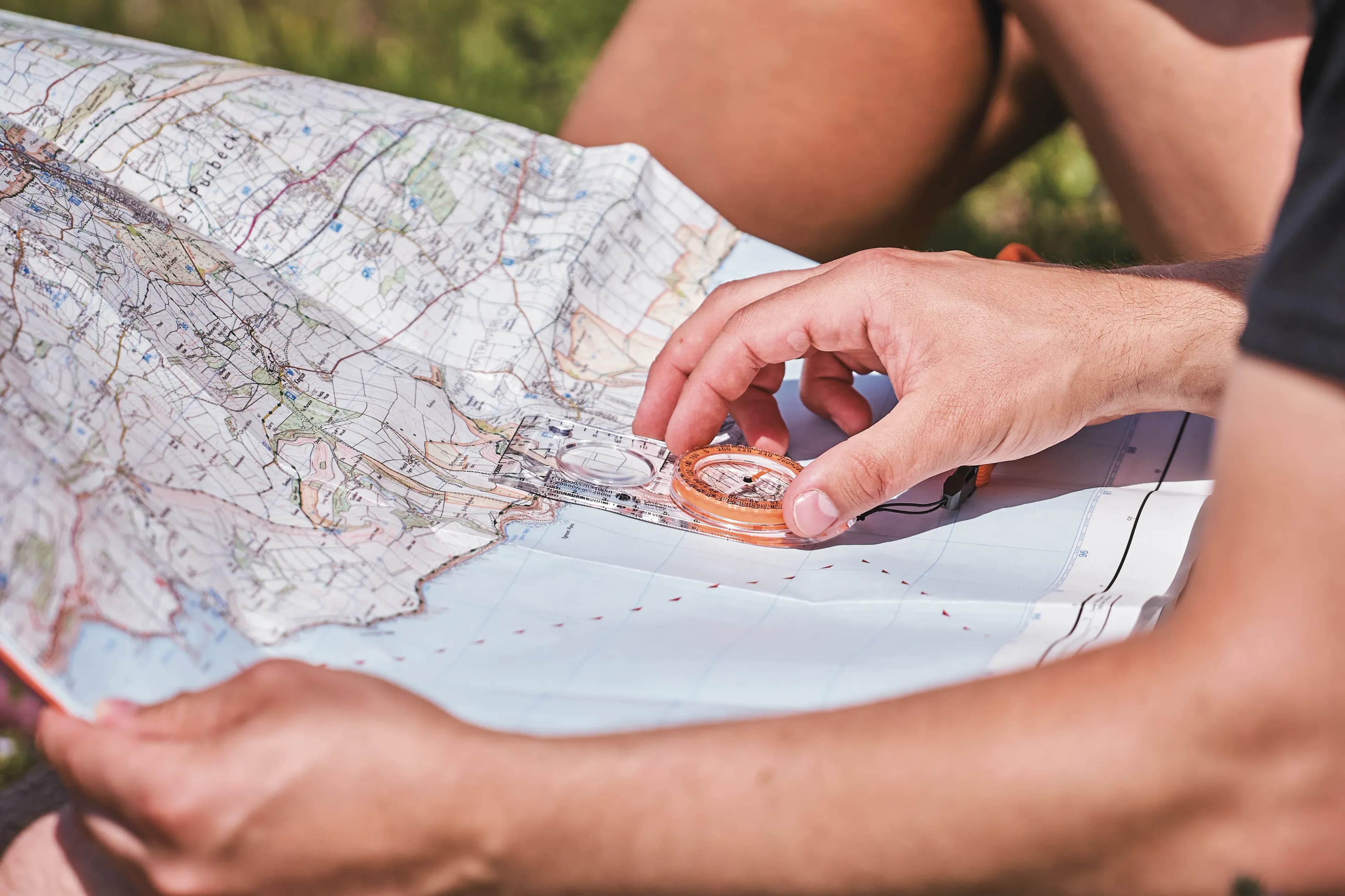 Person Holding and examining map